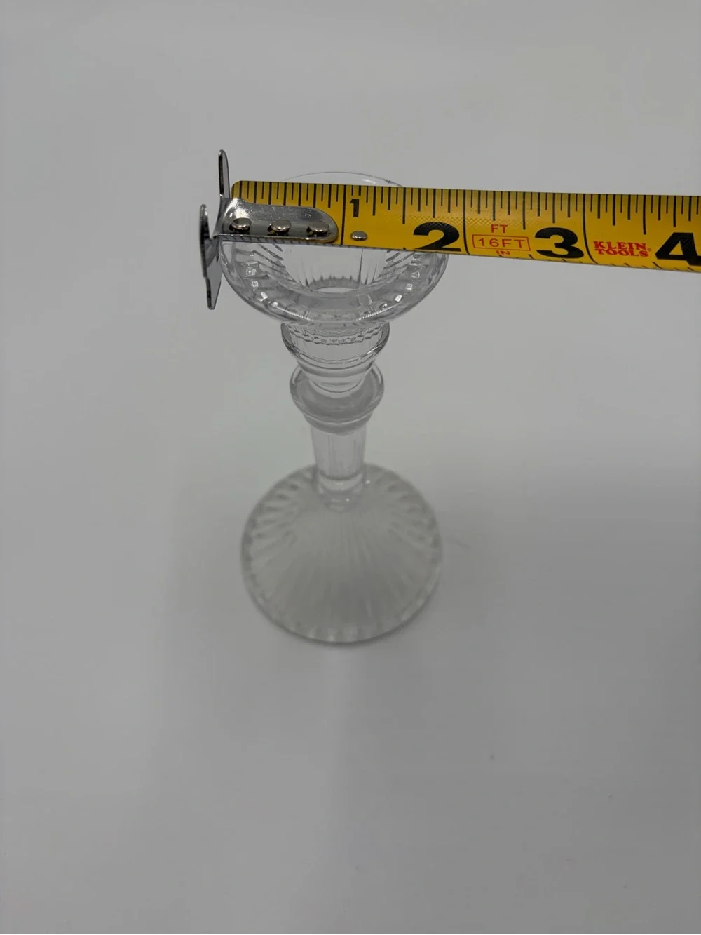 Clear Glass Lenox Ribbed Candlestick Pair - Elegant Home Accents